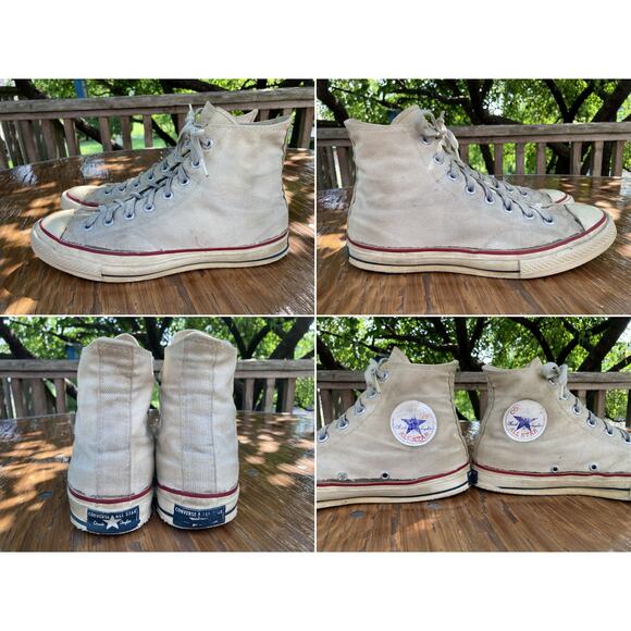 Size 9 60s Converse Chuck Taylor Hi top Sneaker Shoes All Star USA Vintage